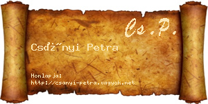 Csányi Petra névjegykártya