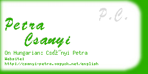 petra csanyi business card